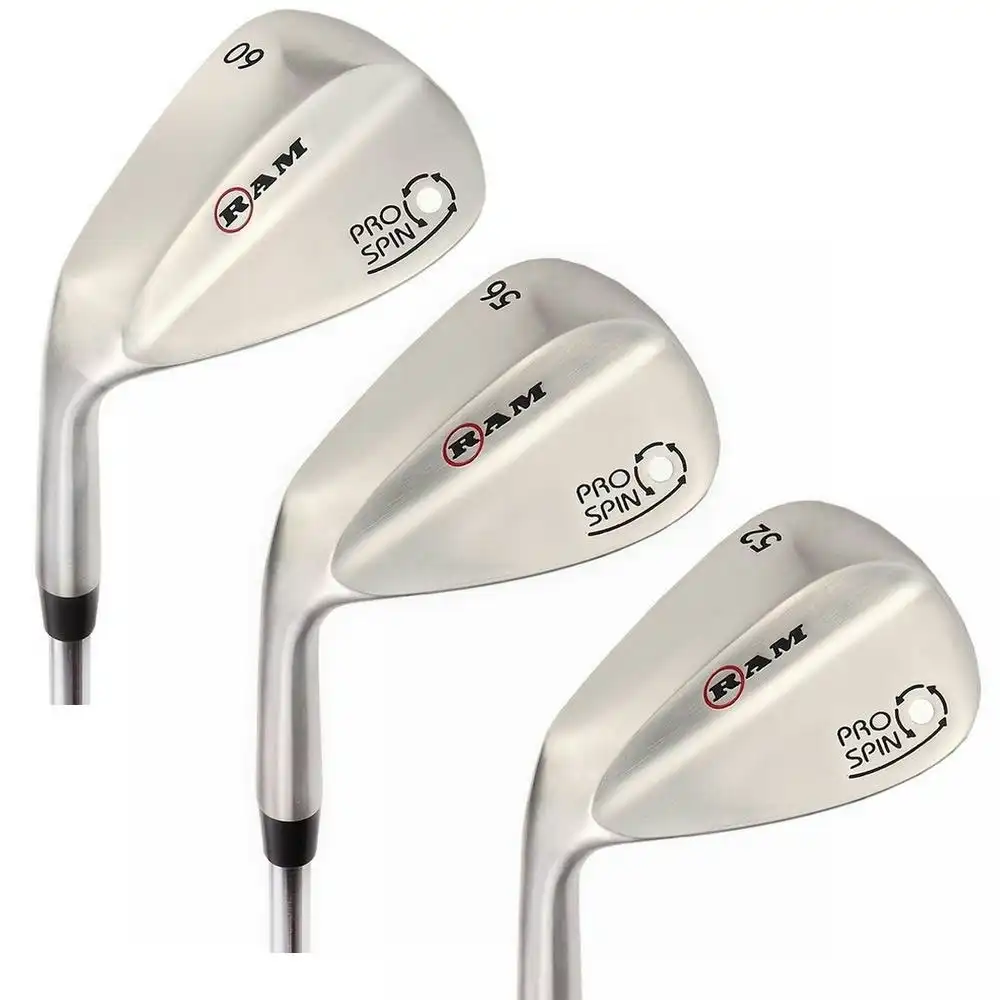 RAM Golf Pro Spin 3 Wedge Set - 52o Gap, 56o Sand, 60o Lob Wedges Men Left Hand