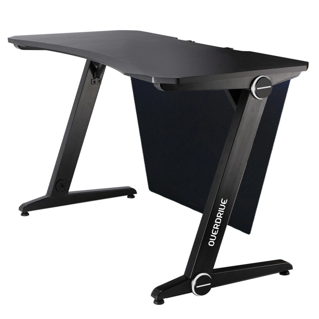 Overdrive Gaming Desk 120cm PC Table Setup Computer Black Carbon Fiber Look