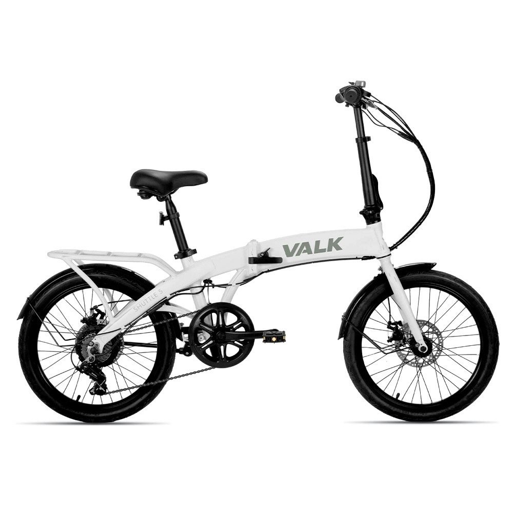 Valk Shuttle 5 Electric Folding Bike, Gen II, 20 Inch Tyres, Shimano 7-Speed, White