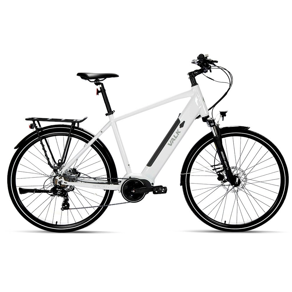 Valk Metro TR 5 + Electric Hybrid Bike, Gen II, Mid-Drive, Medium, White