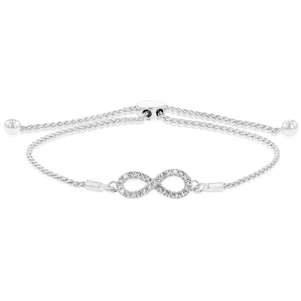 Luminesce Lab Grown Diamond Infinity Silver Bracelet