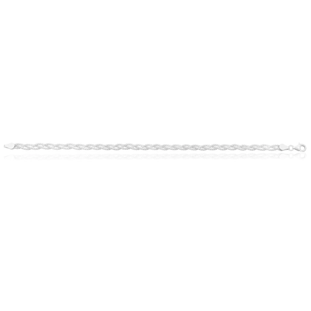 Sterling Silver 19cm Plait Bracelet