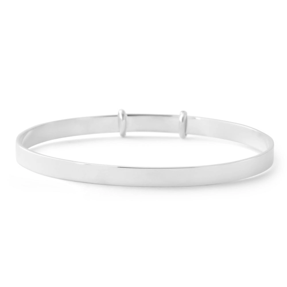 Sterling Silver 50mm Plain Expandable Baby Bangle