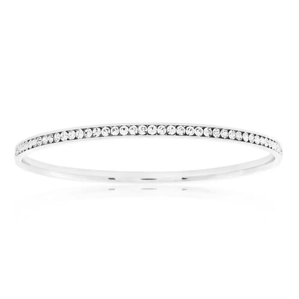 Stainless Steel 3mmx 65mm Crystal Bangle