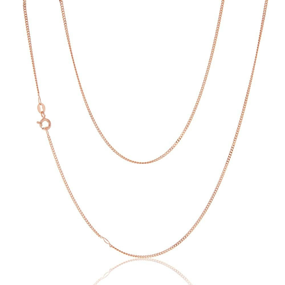 9ct Rose Gold 40 Gauge Curb 46cm Chain