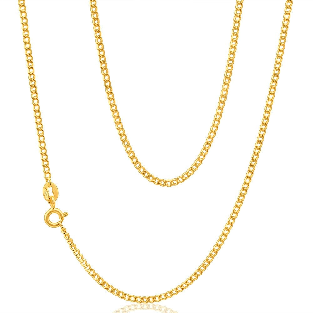 9ct Yellow Gold 50 Gauge Curb Chain 50cm