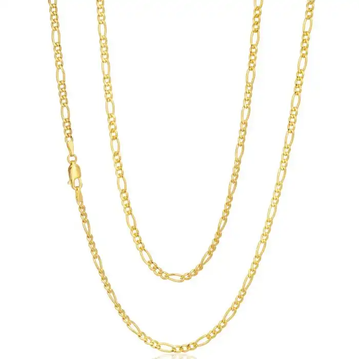 9ct Gold Filled Figaro 55cm Chain 80 Gauge