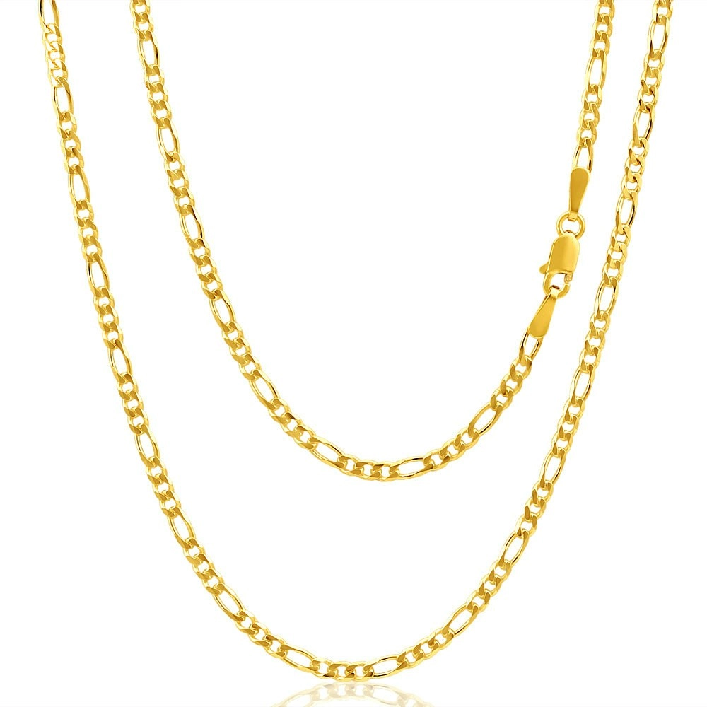 9ct Yellow Gold Figaro 1:3 60Gauge 45cm Chain