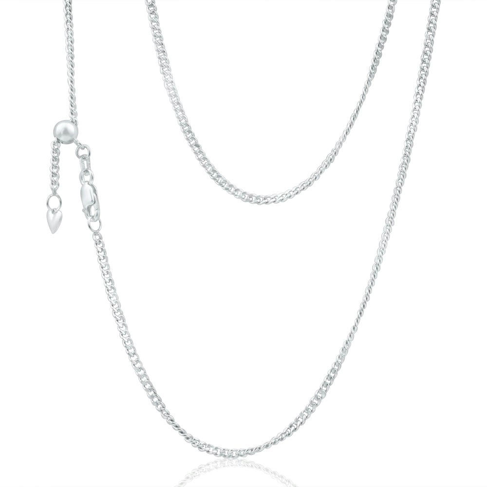 9ct White Gold Silver Filled Curb Chain