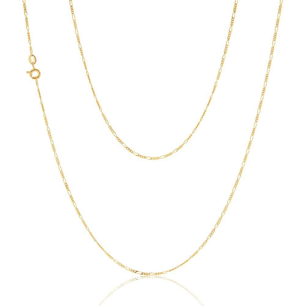 9ct Yellow Gold 40 Gauge 1:3 Figaro 56cm Chain