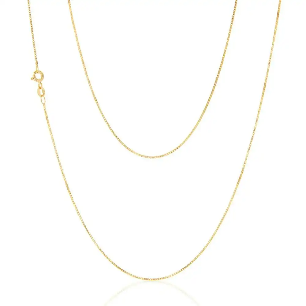 9ct Yellow Gold 15 Gauge Box 51cm Chain