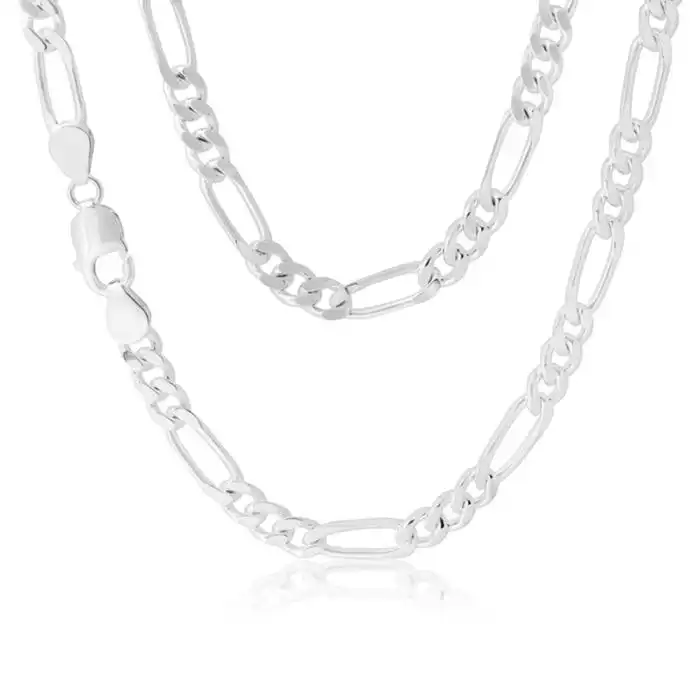 50cm Sterling Silver 200 Gauge Figaro 1:3 Chain