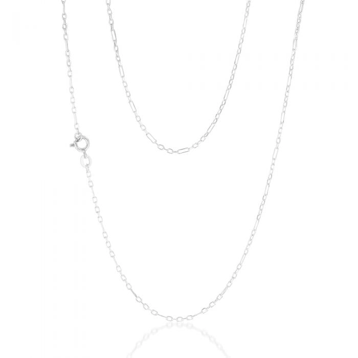 Sterling Silver Fancy Figaro 40+5cm Chain