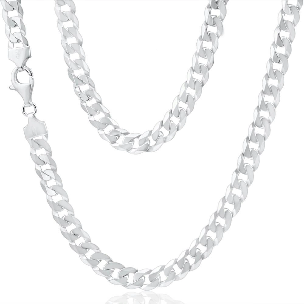 Sterling Silver Curb Flat 55cm Chain