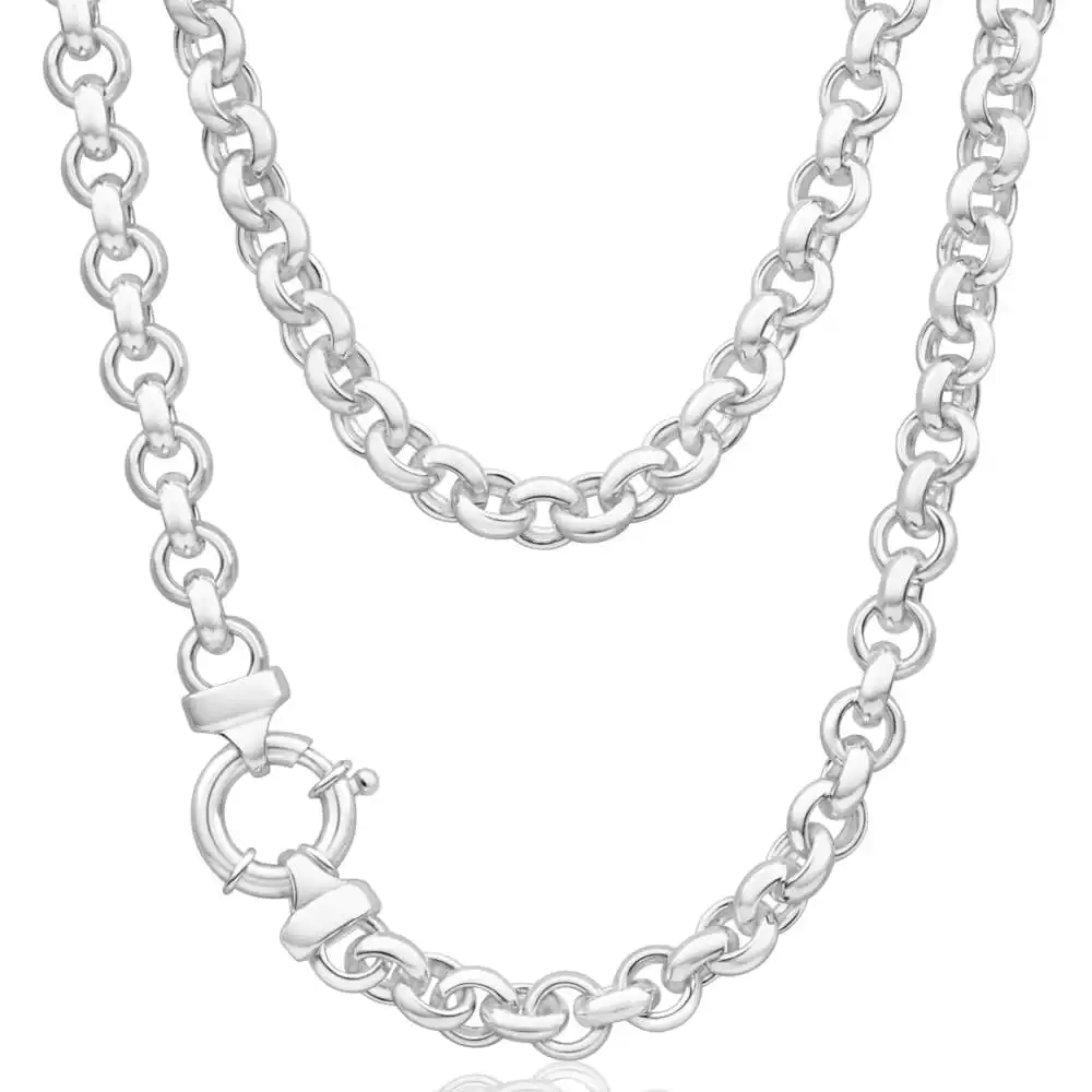 Sterling Silver 50cm Belcher Boltring Chain