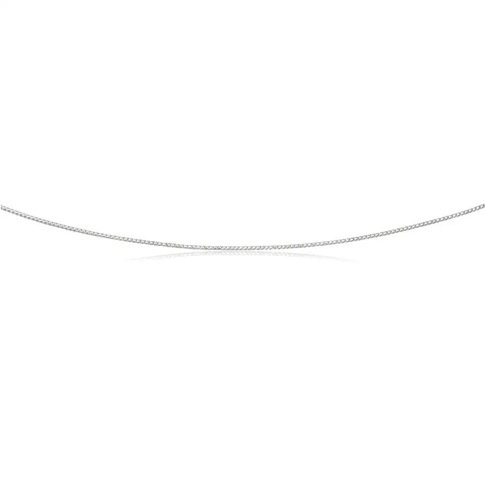 Sterling Silver Rhodium Plated 50cm 40 Gauge Wheat Chain