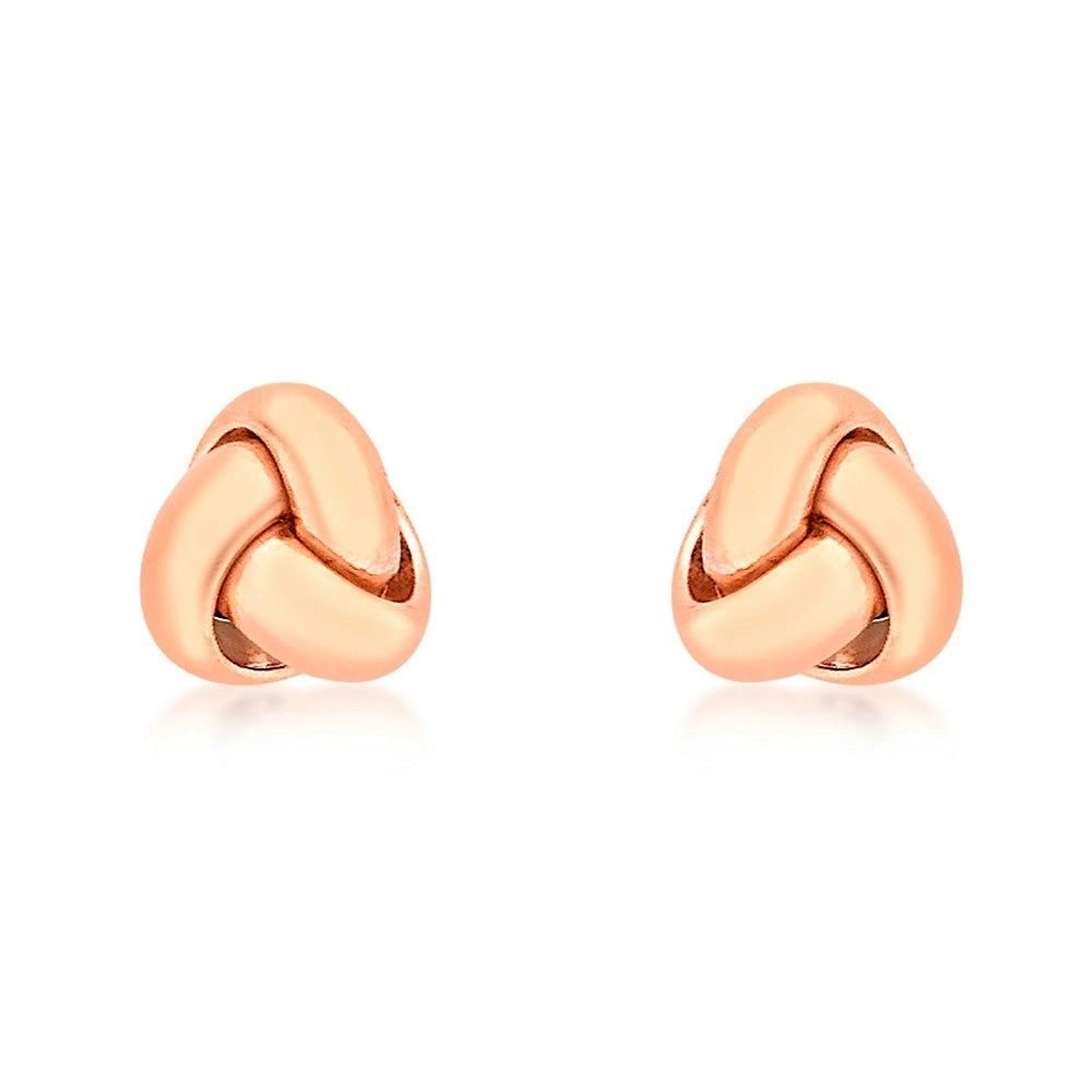 9ct Rose Gold Tiny Tri Knot Stud Earring