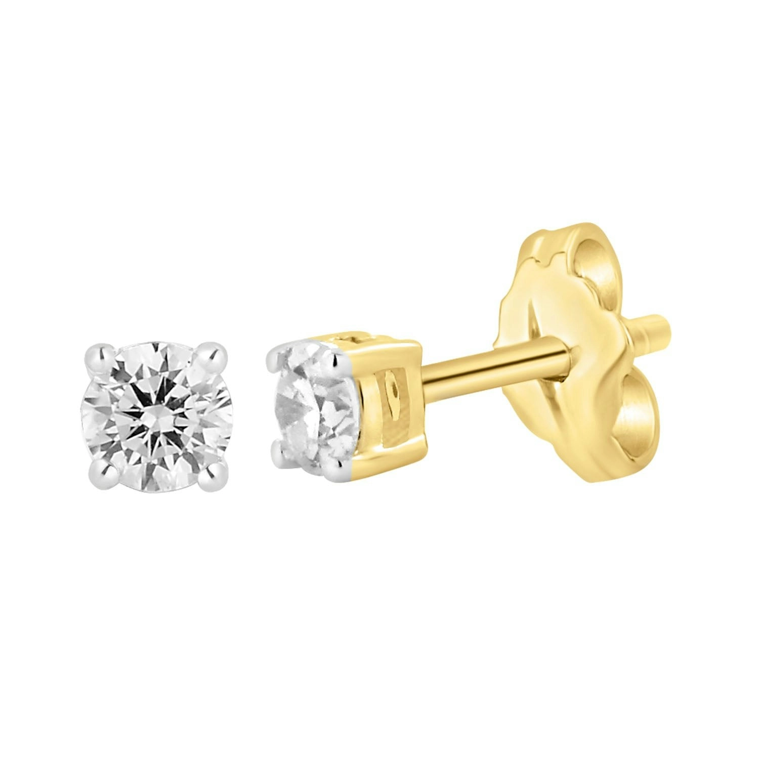 9ct Yellow Gold  0.30 Carat Diamond Stud Earrings