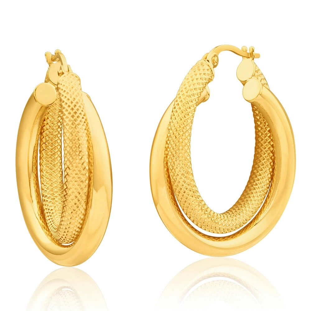 9ct Yellow Gold Gorgeous Hoop Earrings