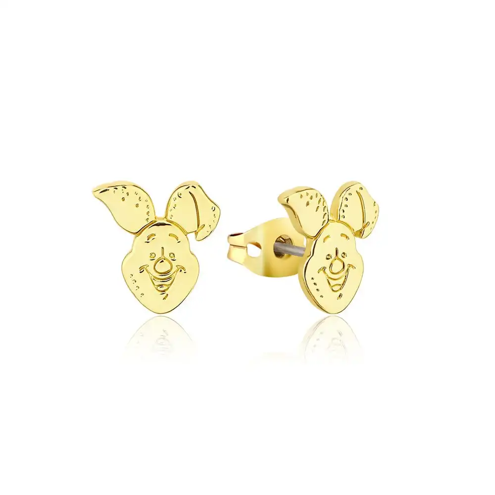 Disney Gold Plated Winnie The Pooh Open 60mm Drop Earrings