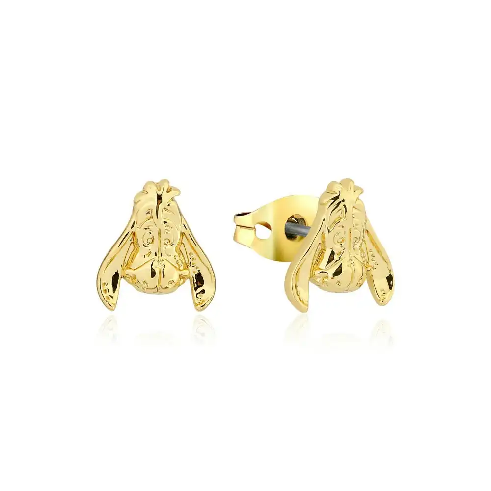 Disney Gold Plated Winnie The Pooh Eeyore 10mm Stud Earrings