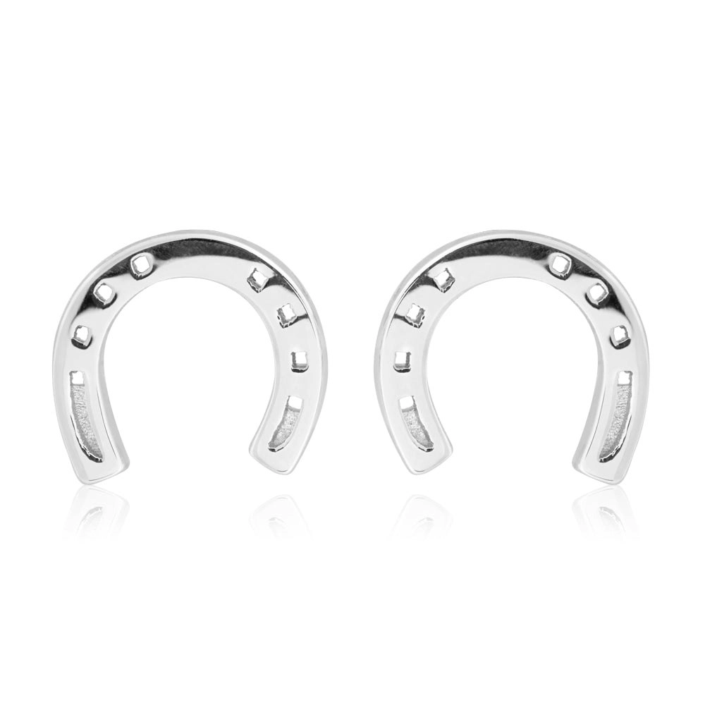 Sterling Silver Horseshoe Stud Earrings