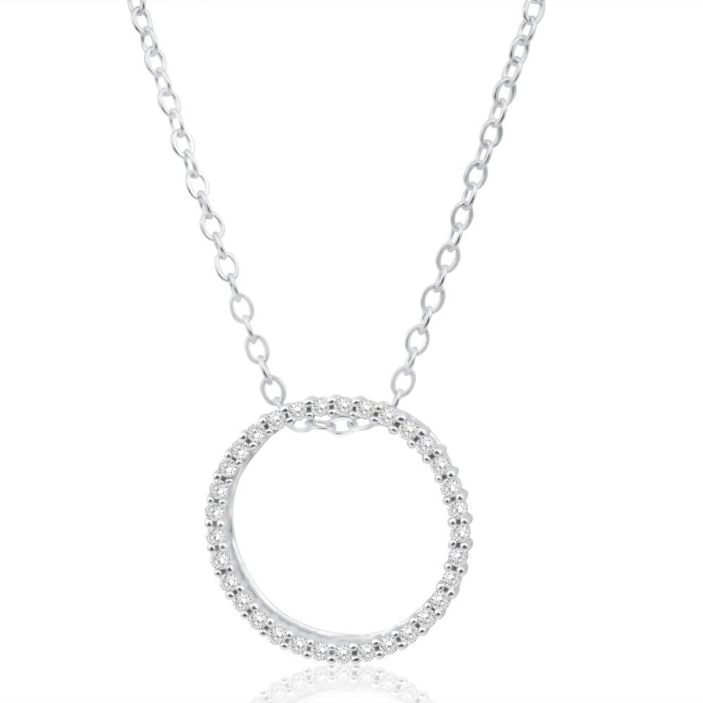 9ct White Gold Radiant Diamond Pendant