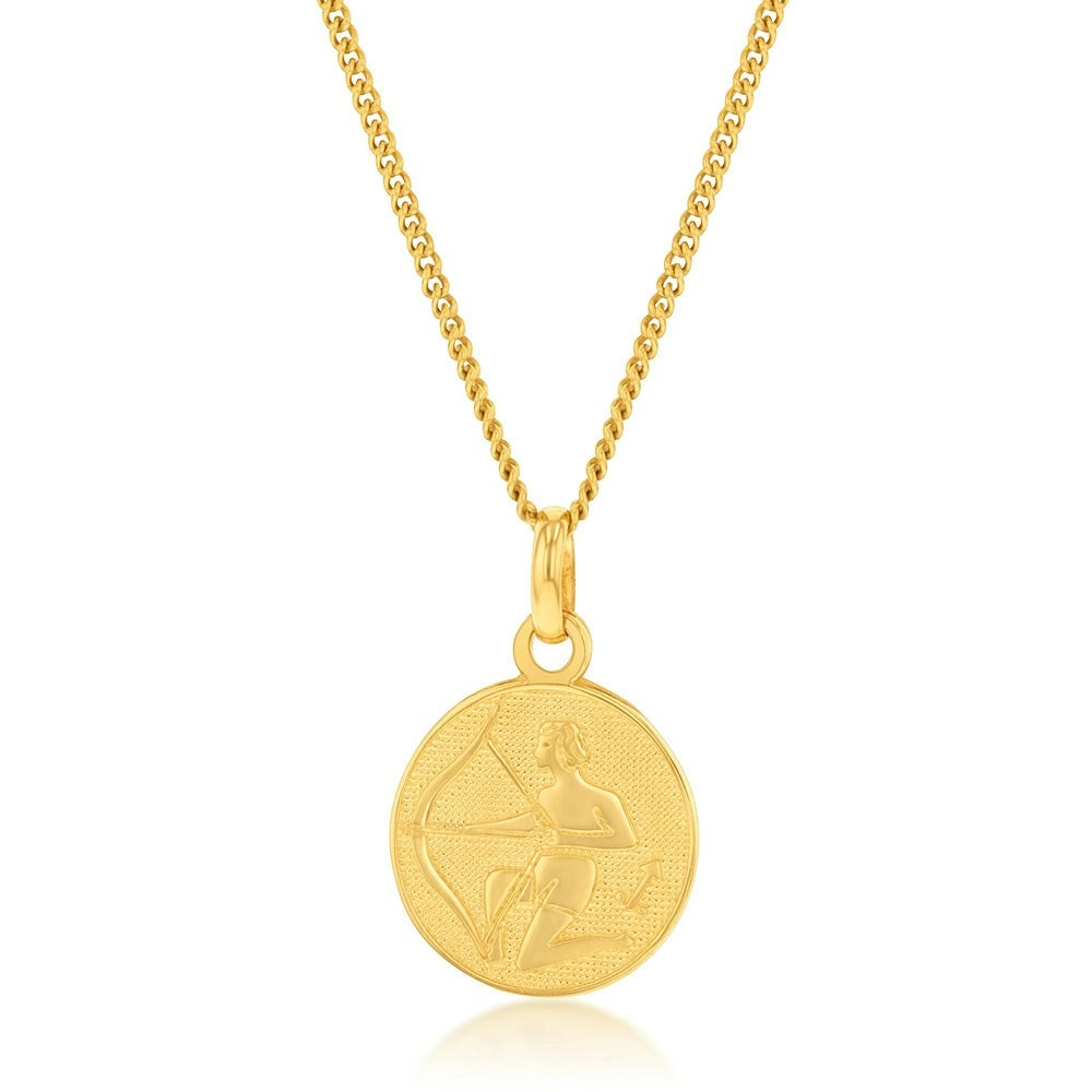 9ct Yellow Gold Zodiac Sagittarius Pendant