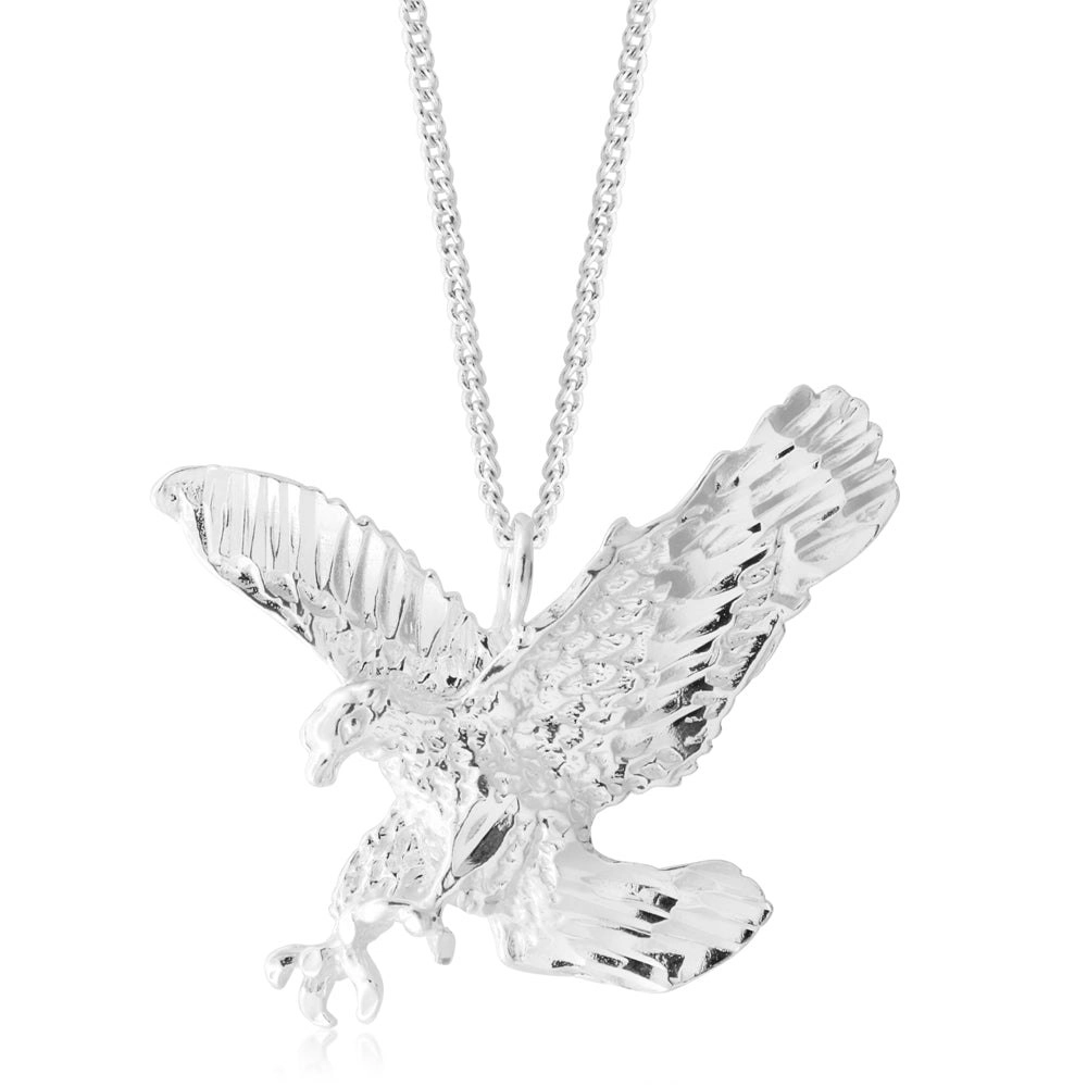 Sterling Silver Landing Eagle Pendant