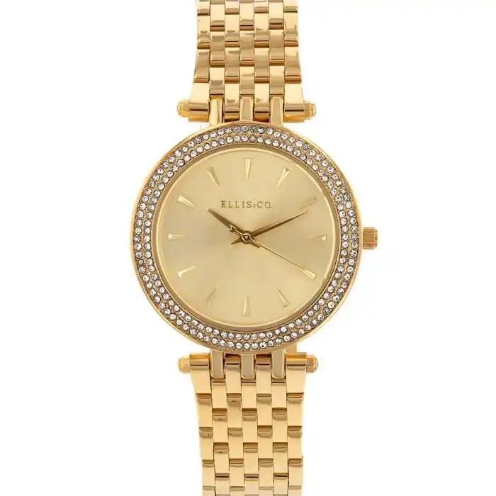 Ellis & Co Skye Gold Tone Stainless Steel Womens Watch