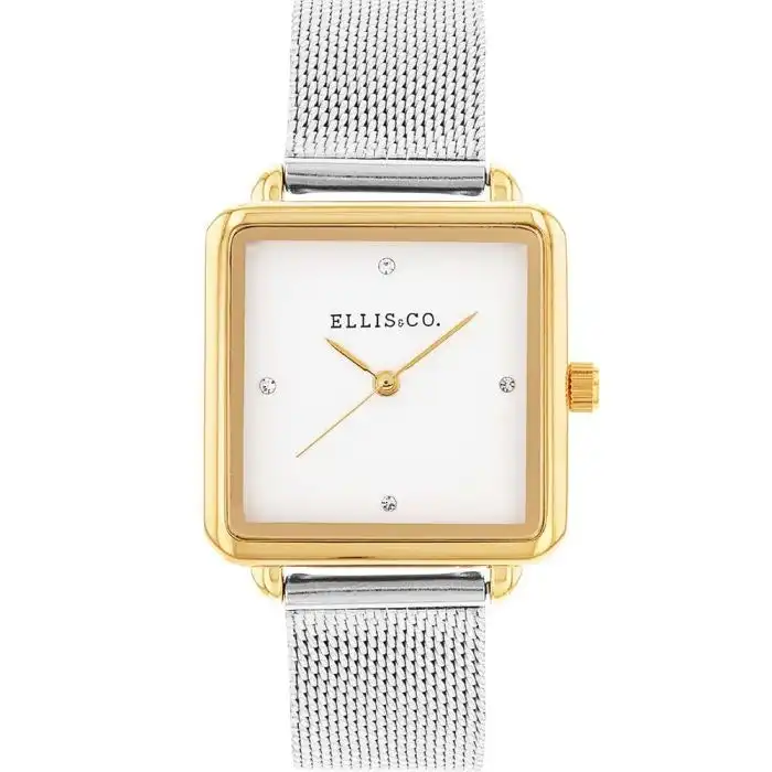 Ellis & Co 'Alyssa' With Stainless Steel Gold Toned Case Womens Watch