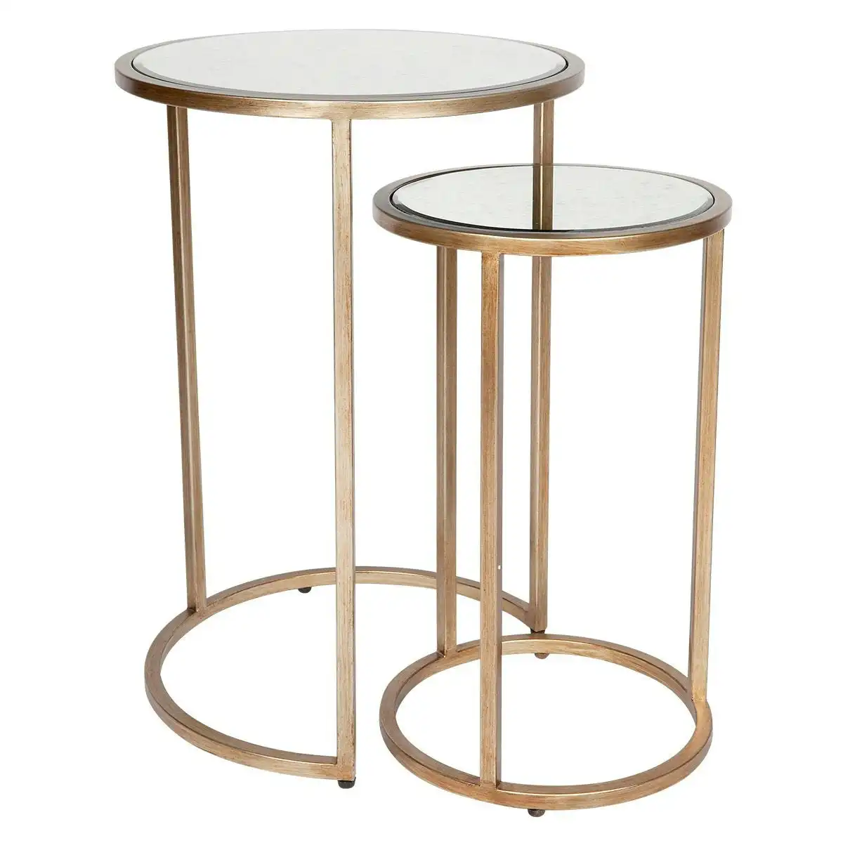 Serene Nesting Side Tables - Antique Gold