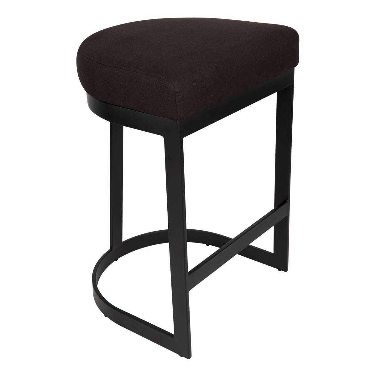 Brooke Black Kitchen Stool - Black Linen