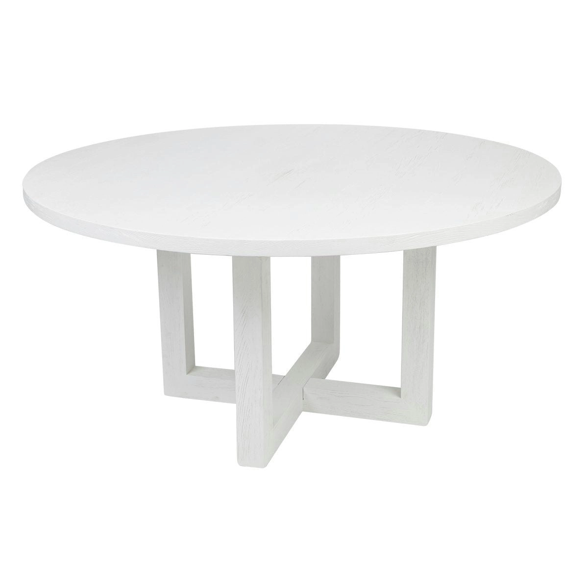 Leeton Oak Round Dining Table - 1.5m White