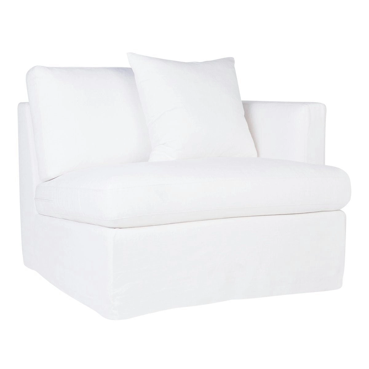 Birkshire Slip Cover Right Arm Facing Seat  - White Linen