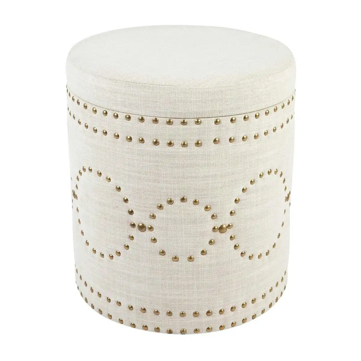 Bradshaw Round Storage Stool - Natural Linen