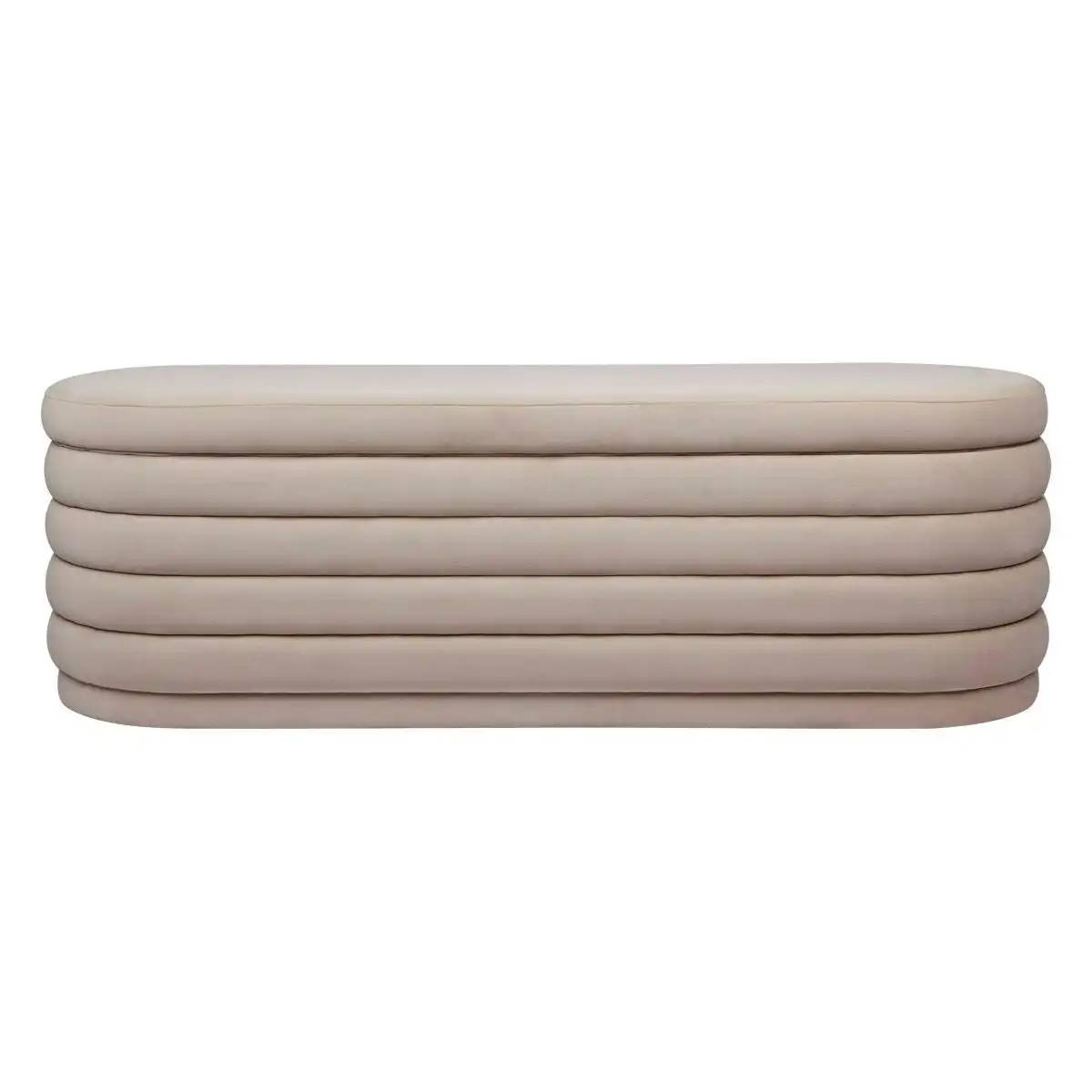 Demi Storage Bench Ottoman - Nude Velvet