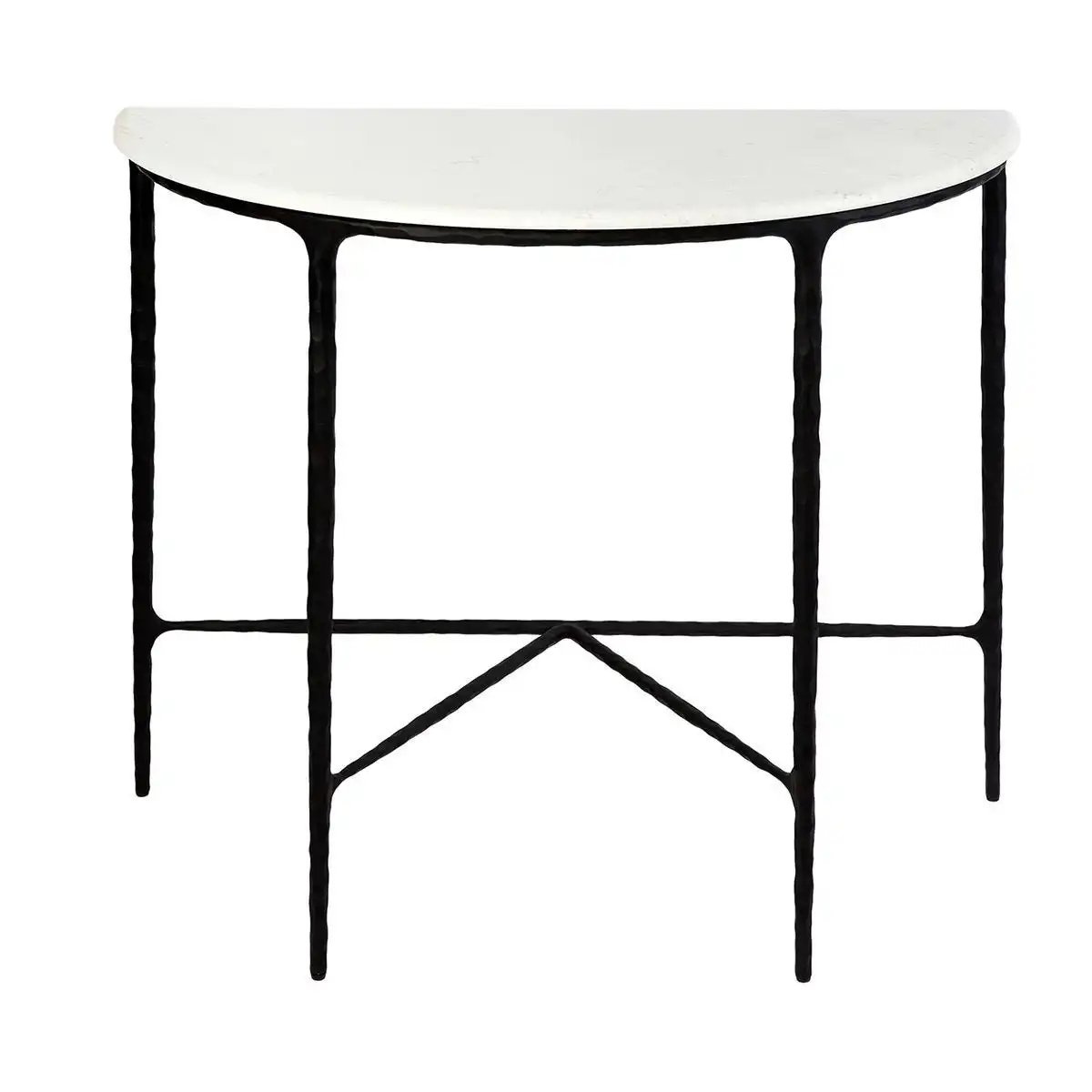 Heston Marble Demilune Table - Black