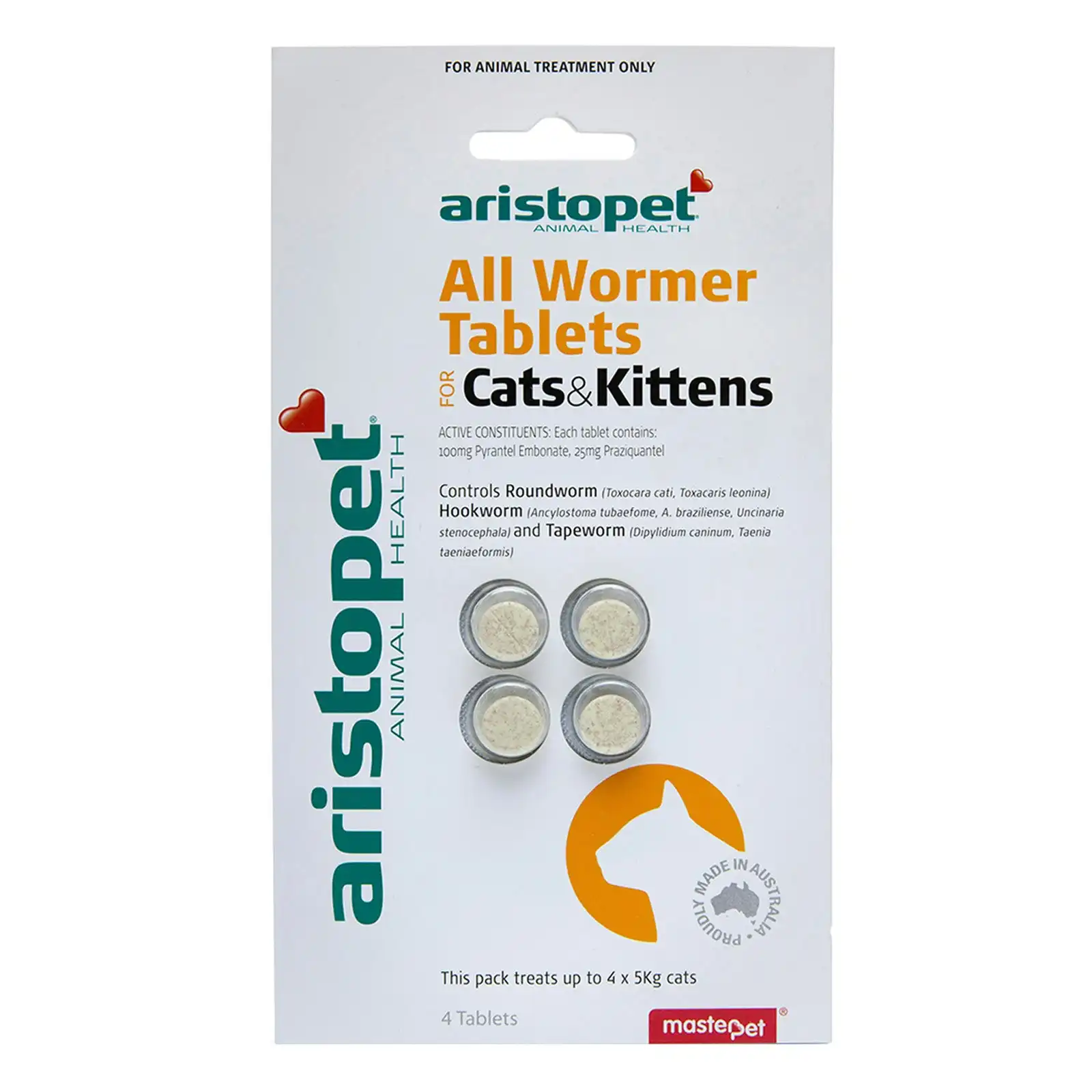 Aristopet Allwormer For Cats And Kittens 4 Tablets