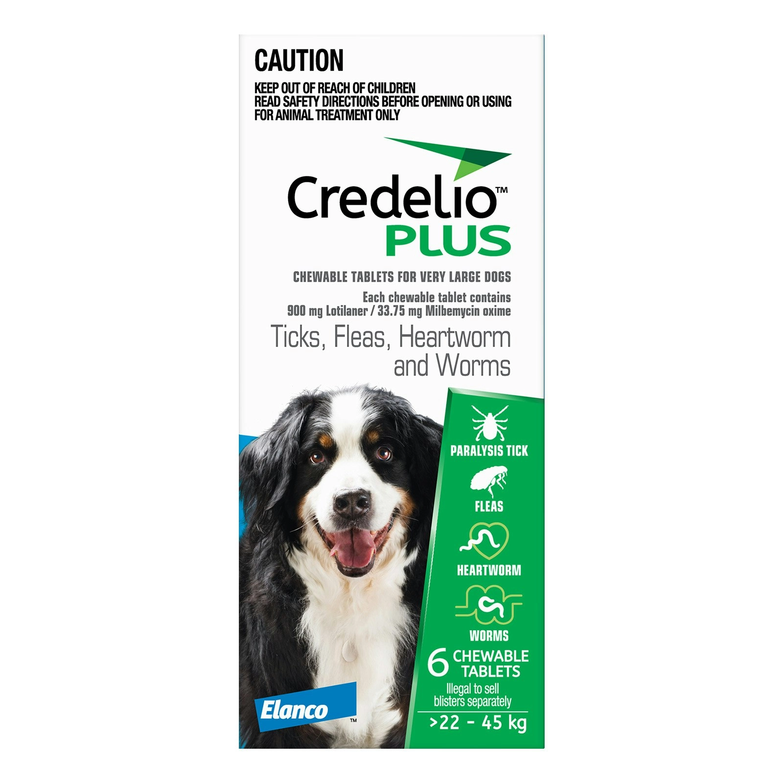 Credelio Plus For Extra Large Dogs 22 to 45 Kg BLUE 6 Pack