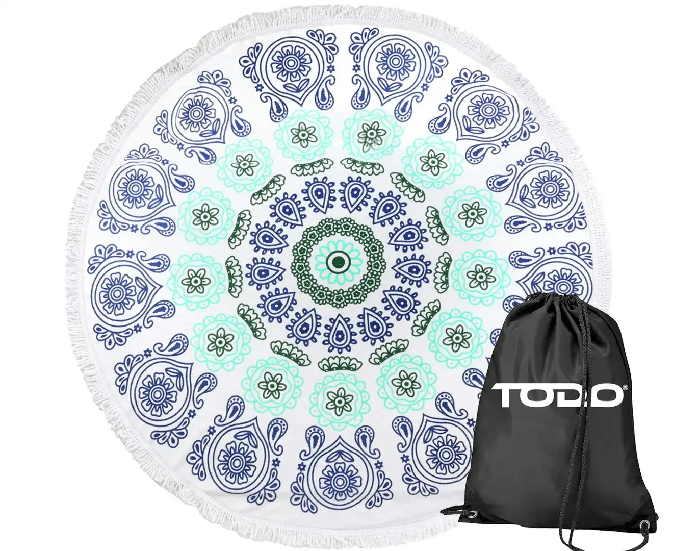 TODO Luxury Thick Microfiber Round Beach Towel Throw Rug Ttowel03