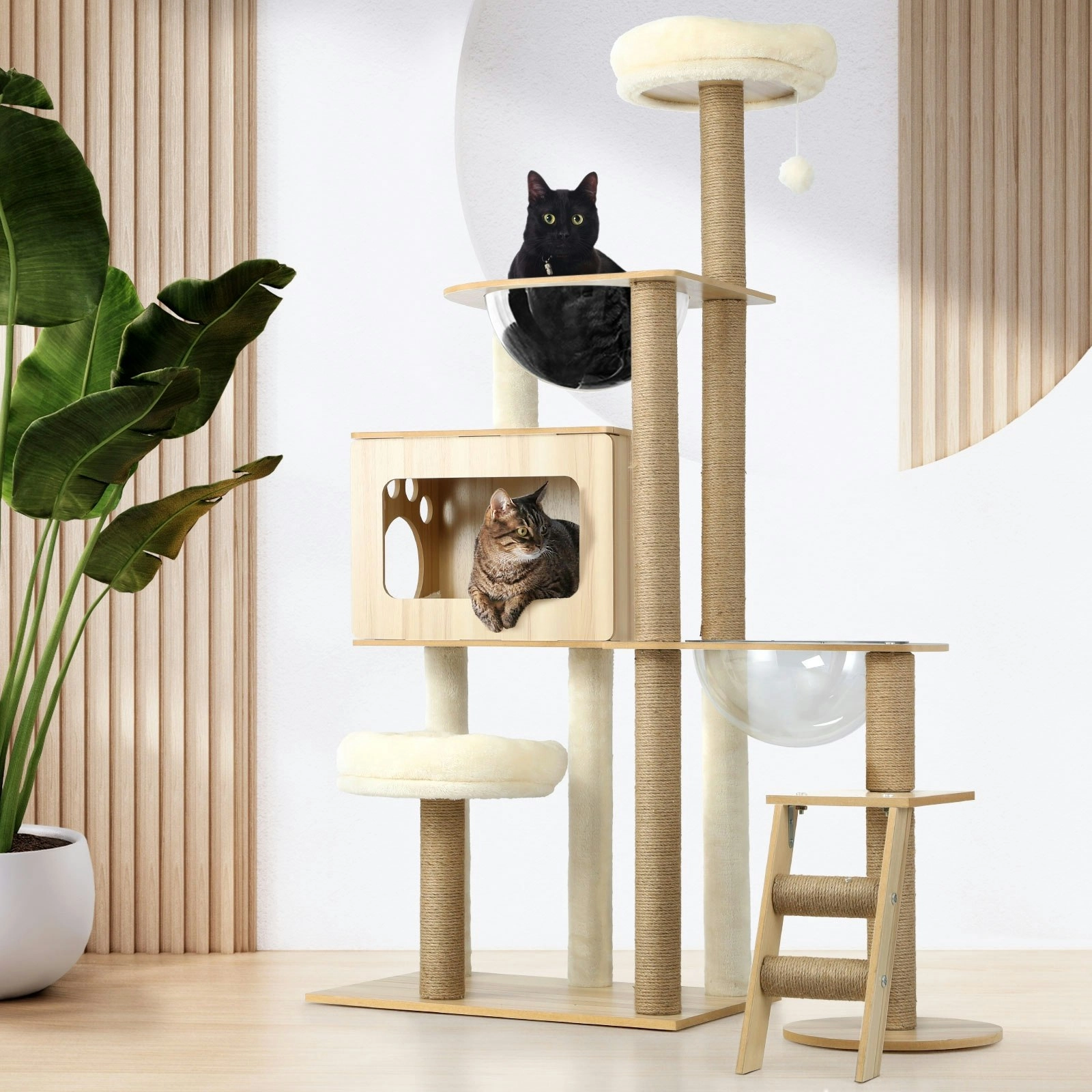 Alopet Cat Tree Tower Scratching Post Scratcher Cats Condo House Bed Wood 142cm