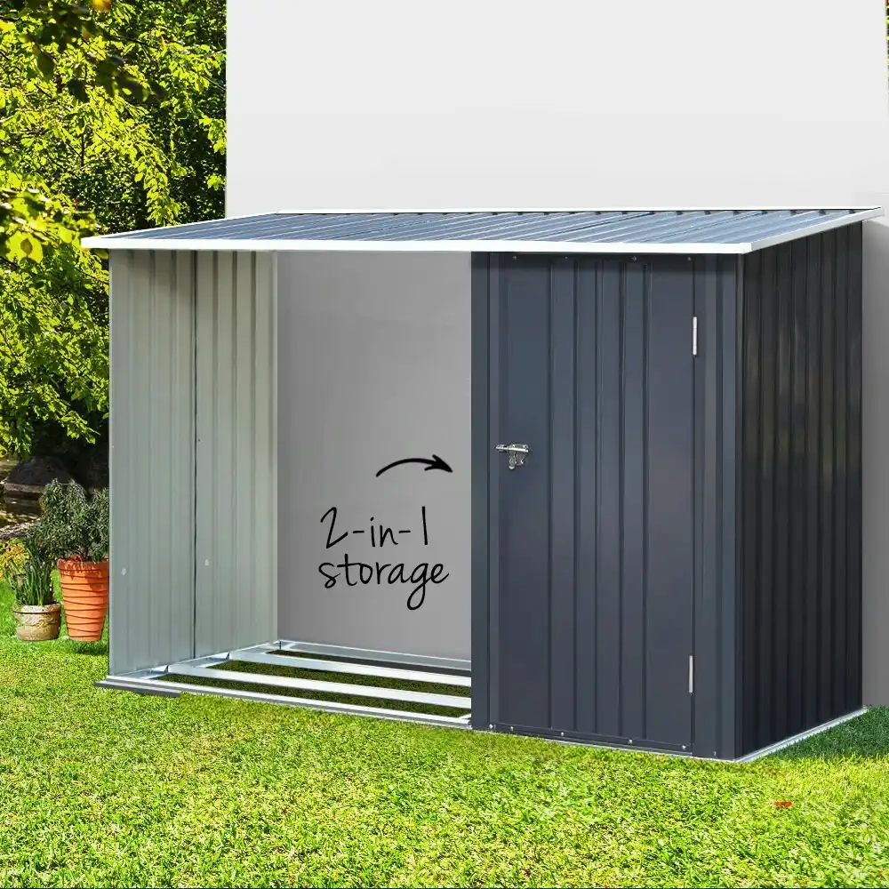 Giantz Garden Shed 2.49x1.04M Sheds Outdoor Tool Storage Workshop House Steel 2 in 1