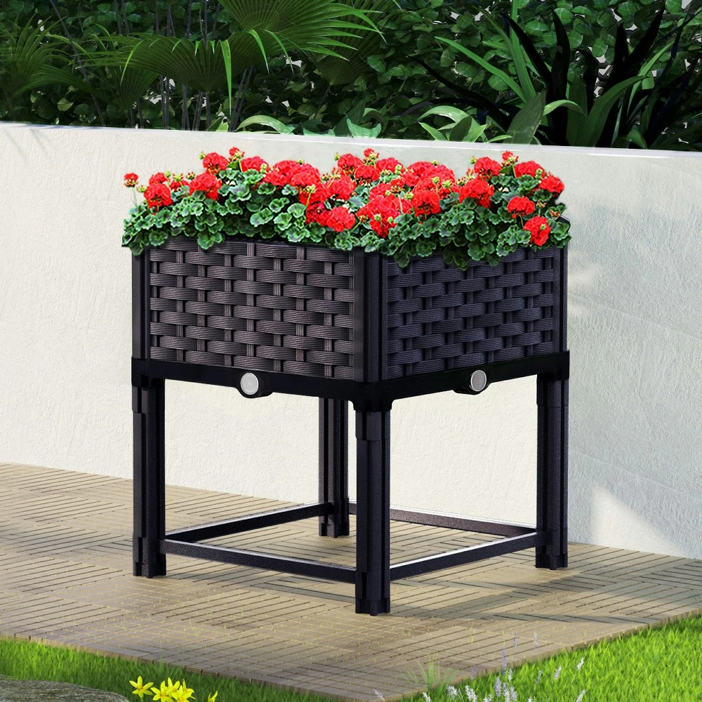 Green Fingers Garden Bed 40x40x23cm PP Planter Box Raised Container Growing Herb