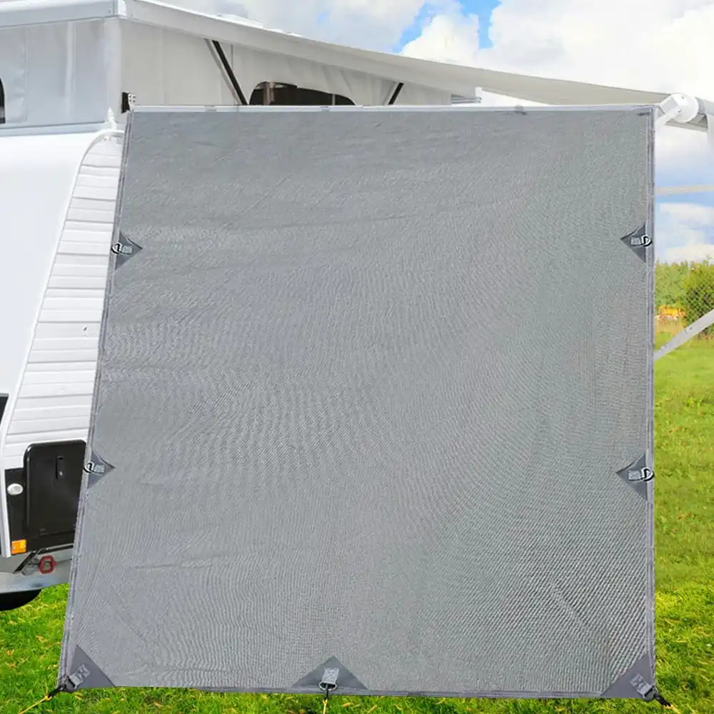 Caravan Privacy Screen Roll Out Awning 2.1x1.8M Sun Shade Pop Top End Wall Grey