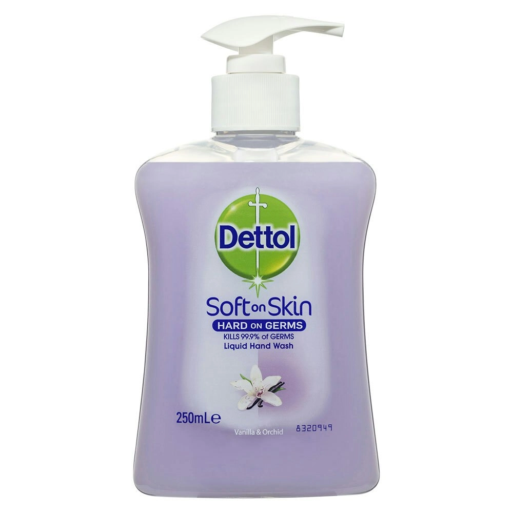 Dettol 250ml Liquid Soft on Skin Hand Wash Antibacterial Vanilla/Orchid w/ Pump