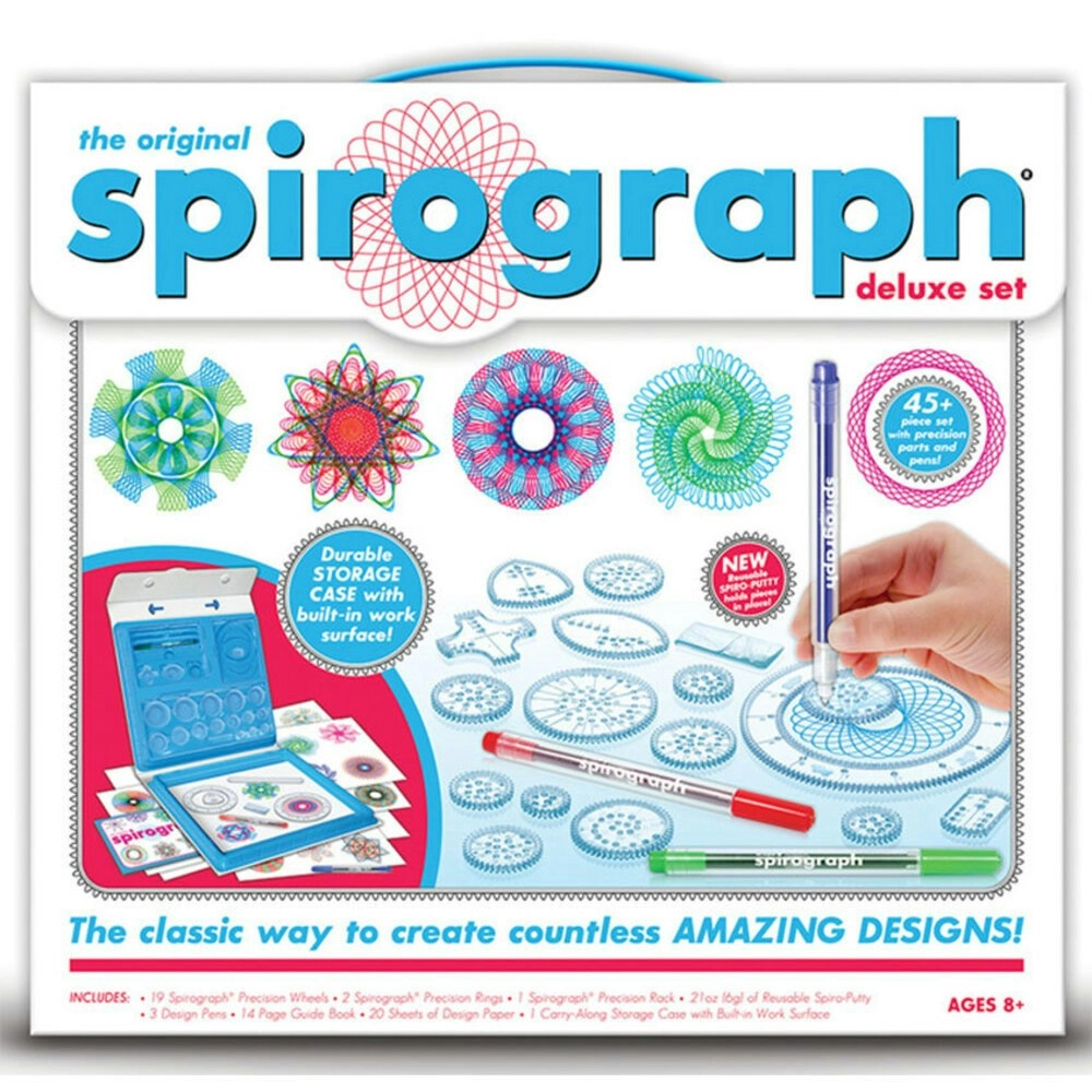 Original Spirograph 48 Piece Deluxe Set Tin Draw Drawing Kids Art Design Craft