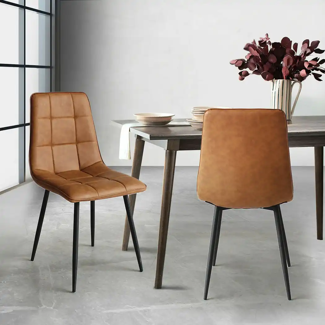 Levede 4x Dining Chairs Kitchen Chair Lounge Room Padded Seat PU Faux Leather