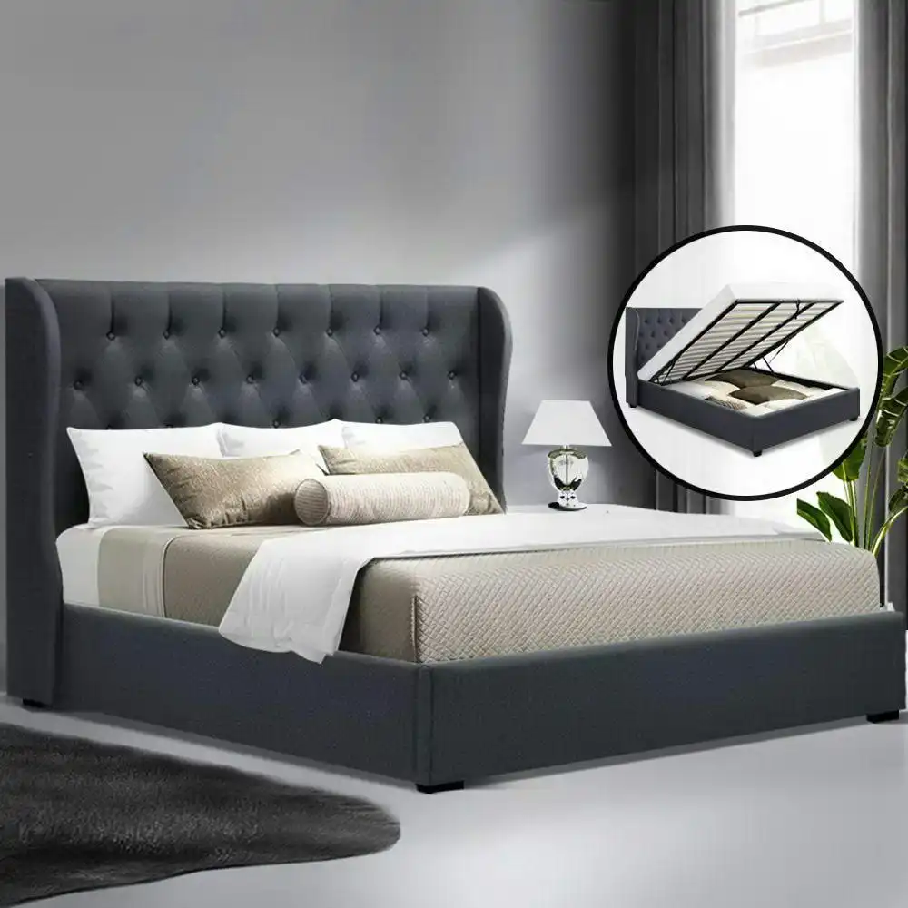 Artiss Bed Frame King Size Gas Lift Charcoal ISSA