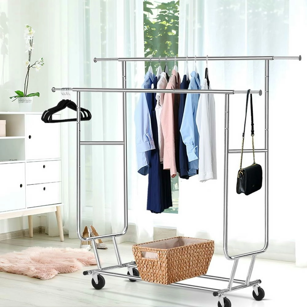 Artiss Clothes Rack Double Rail Coat Stand Adjustable Hanger